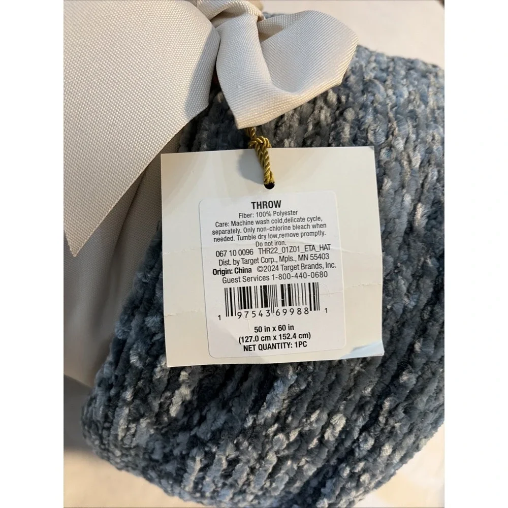 Threshold Chenille Throw In Blue 50 x 60 In